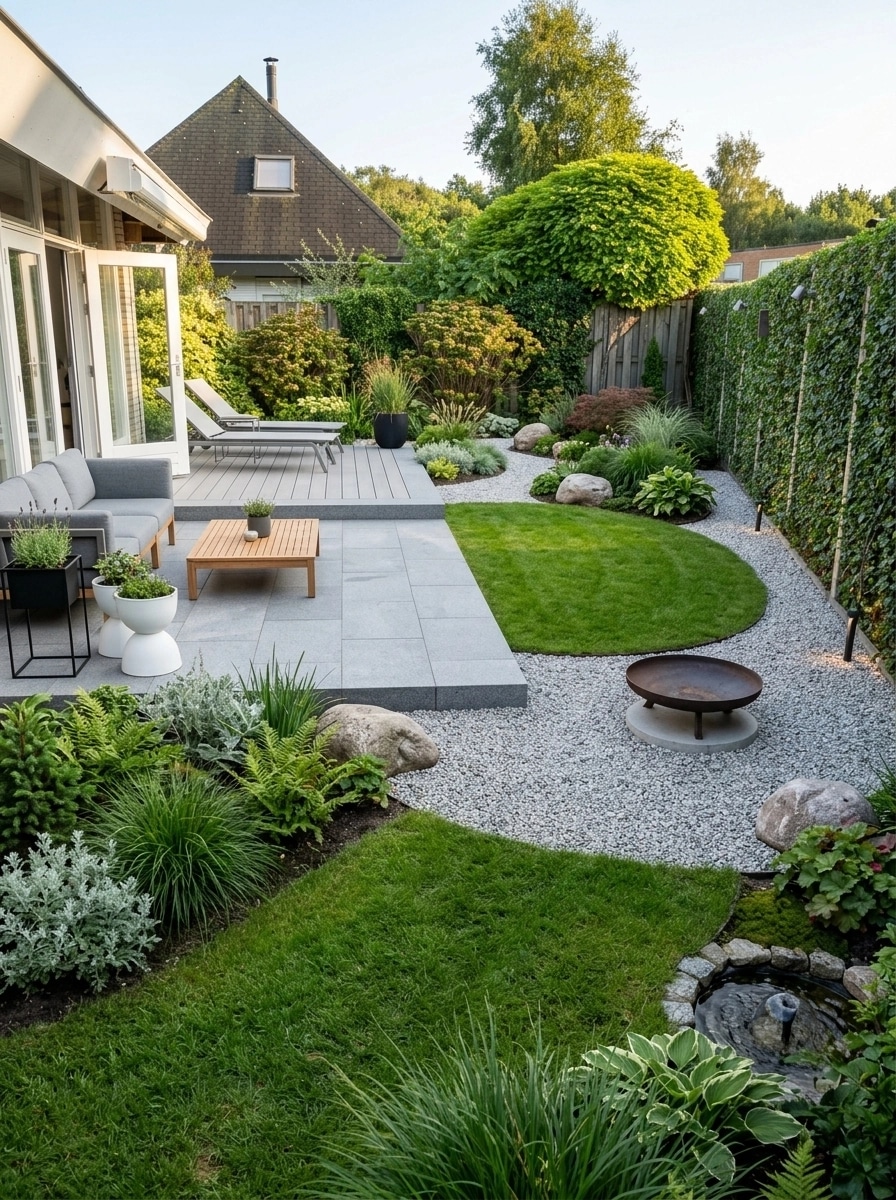 Landscape design in Scandinavian Garden style — Yard by GenRoom AI