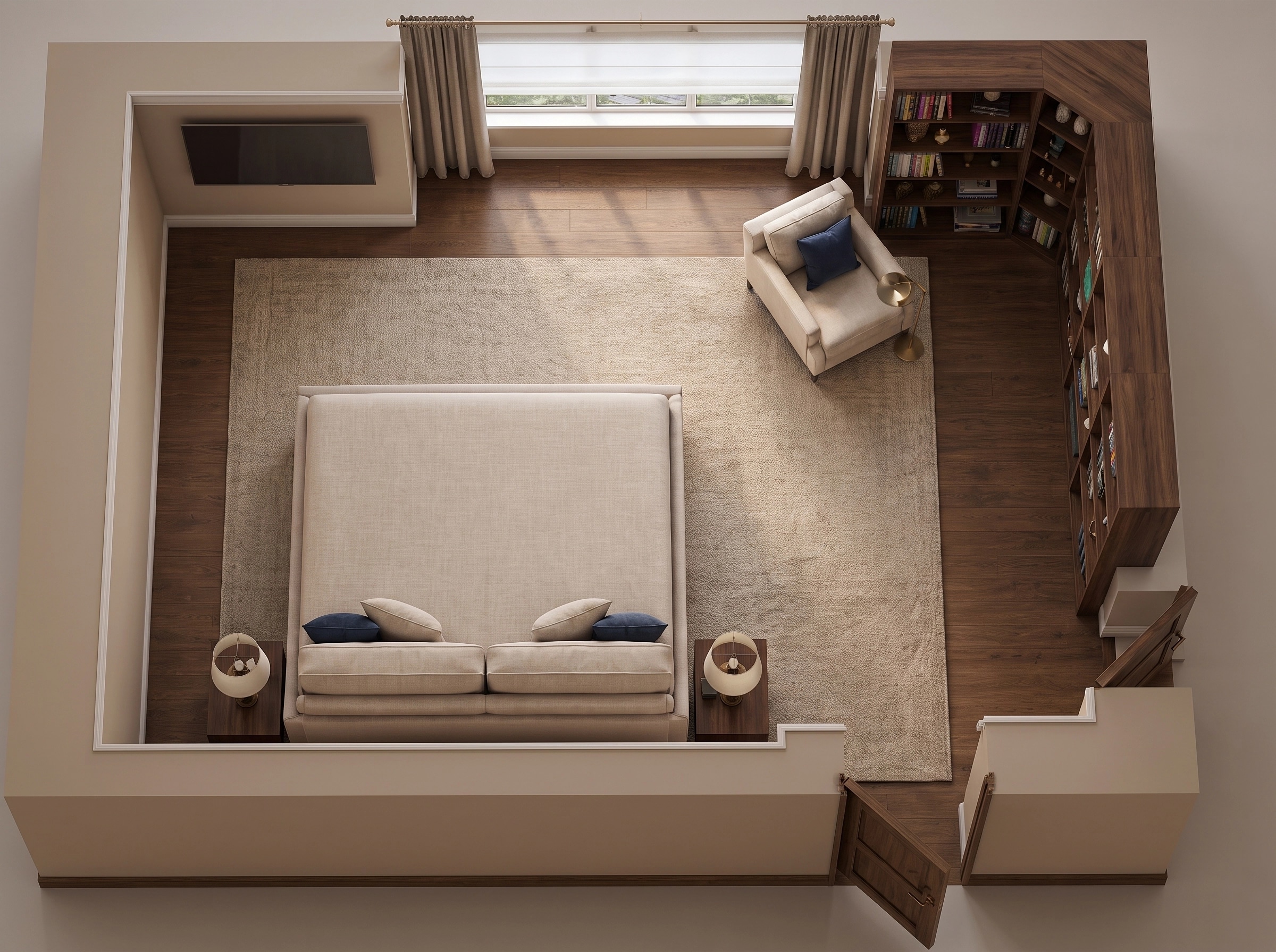 Interior design in Transitional style — Living Room by GenRoom AI