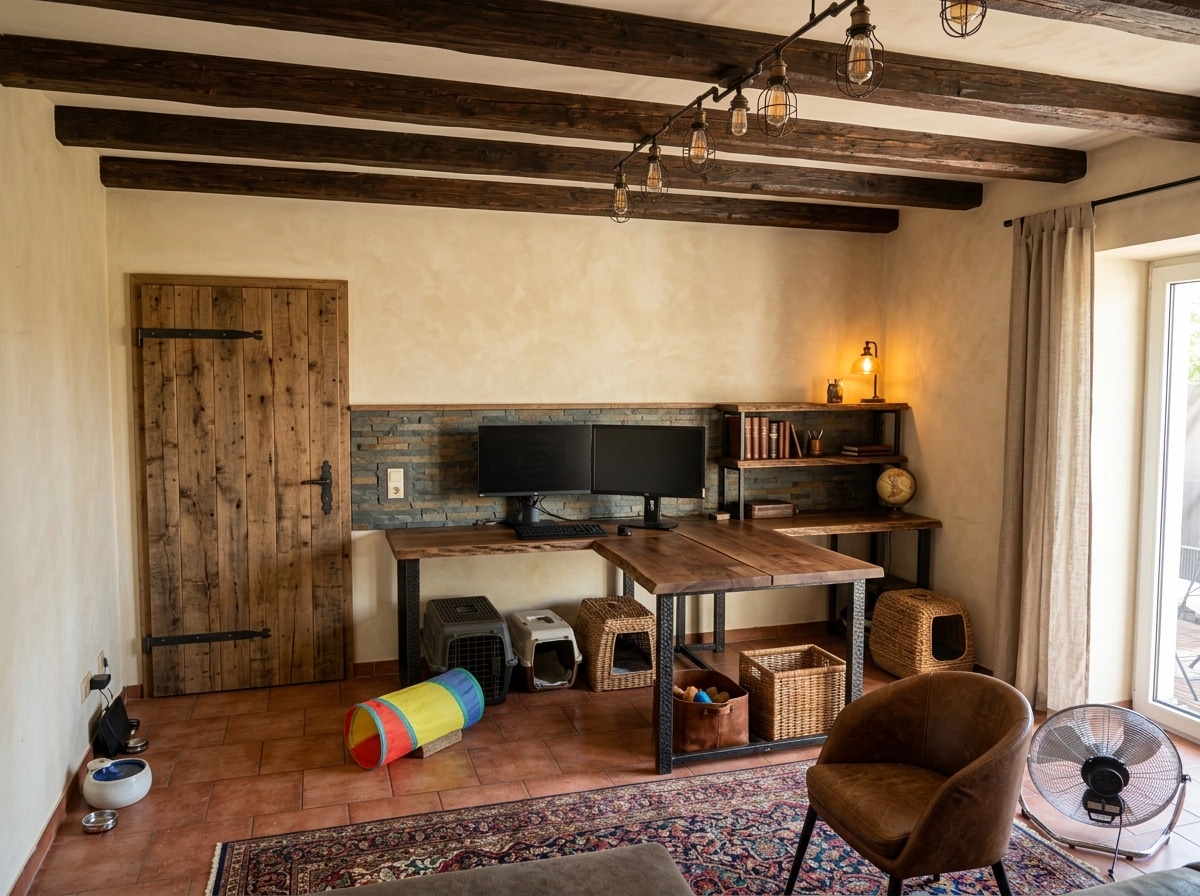 Interior design in Rustic style — home_office by GenRoom AI