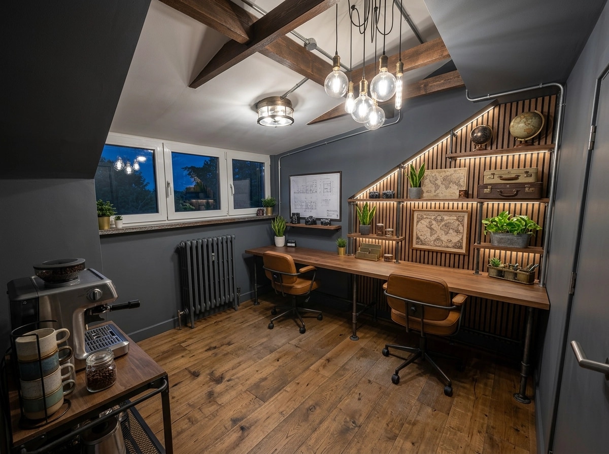 Loft / Industrial Ofis design — interior photo by GenRoom AI