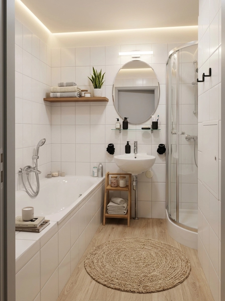 Bathroom interior in Scandinavian style — photo by GenRoom AI