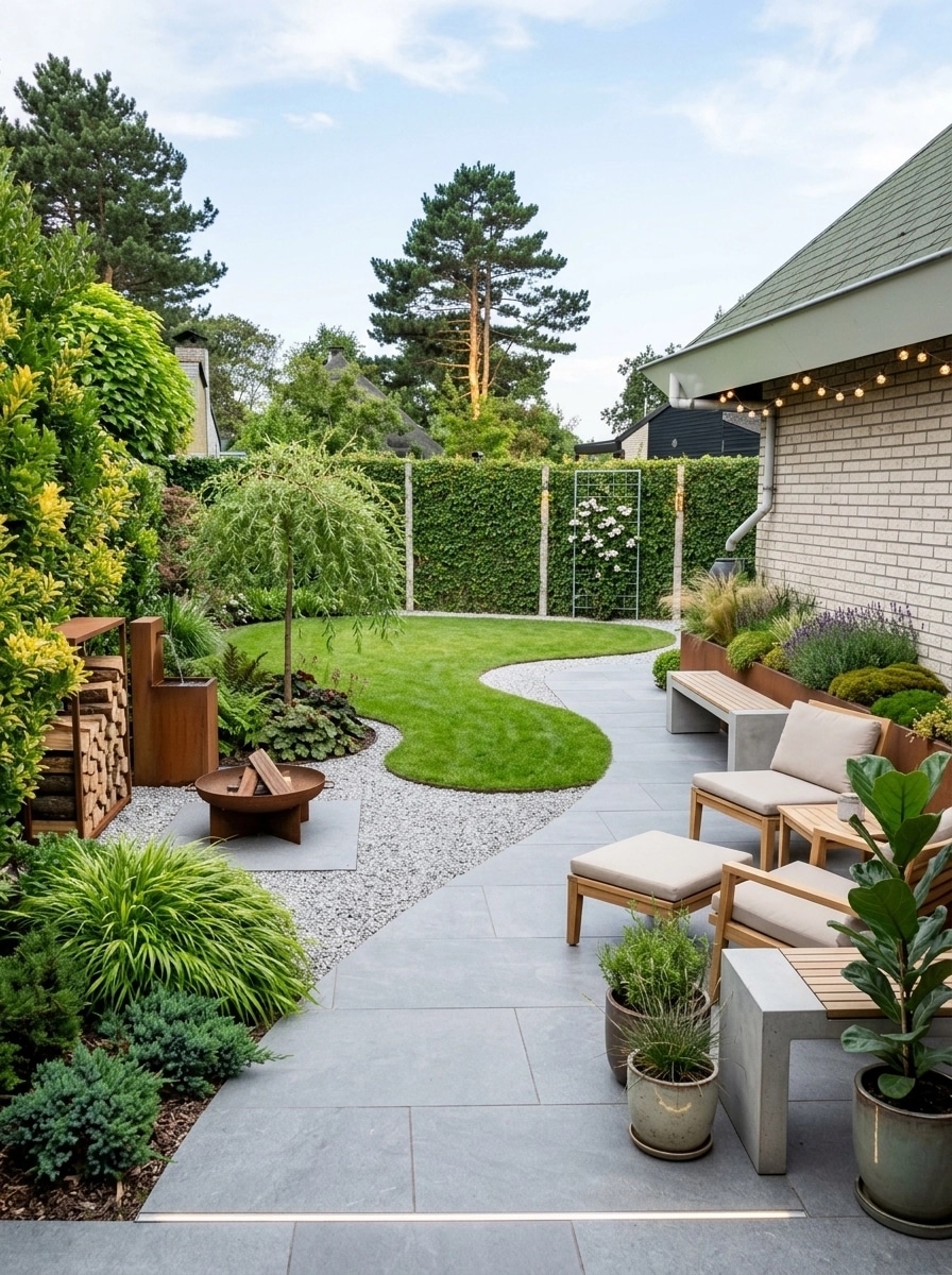 Landscape design in Scandinavian Garden style — Yard by GenRoom AI