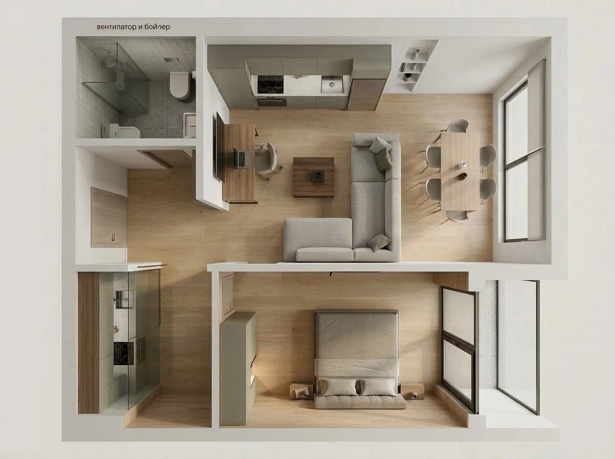 Interior design in Contemporary style — Living Room by GenRoom AI