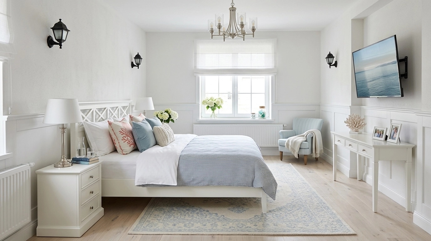 Interior design in Coastal / Hamptons style — Bedroom by GenRoom AI