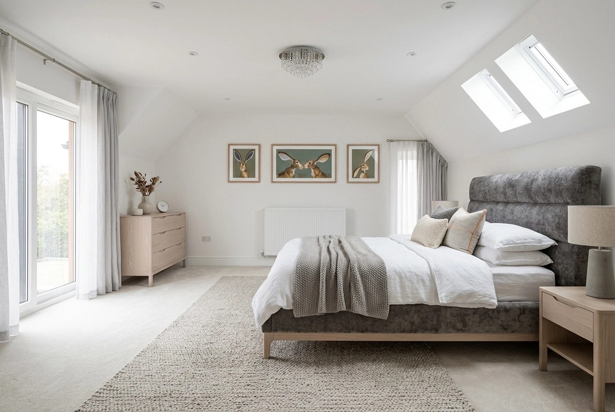 Scandinavian Bedroom design — interior photo by GenRoom AI