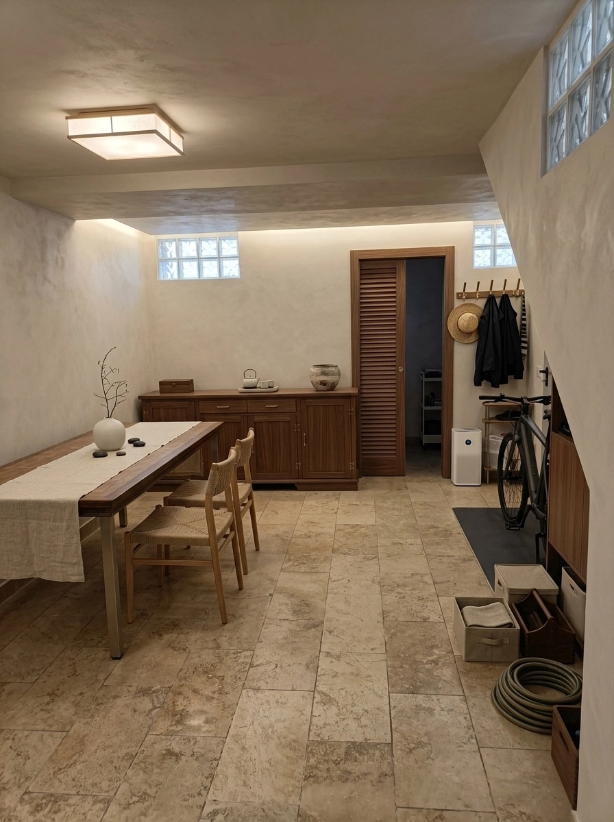 Design de interiores em estilo Japandi — basement por GenRoom AI