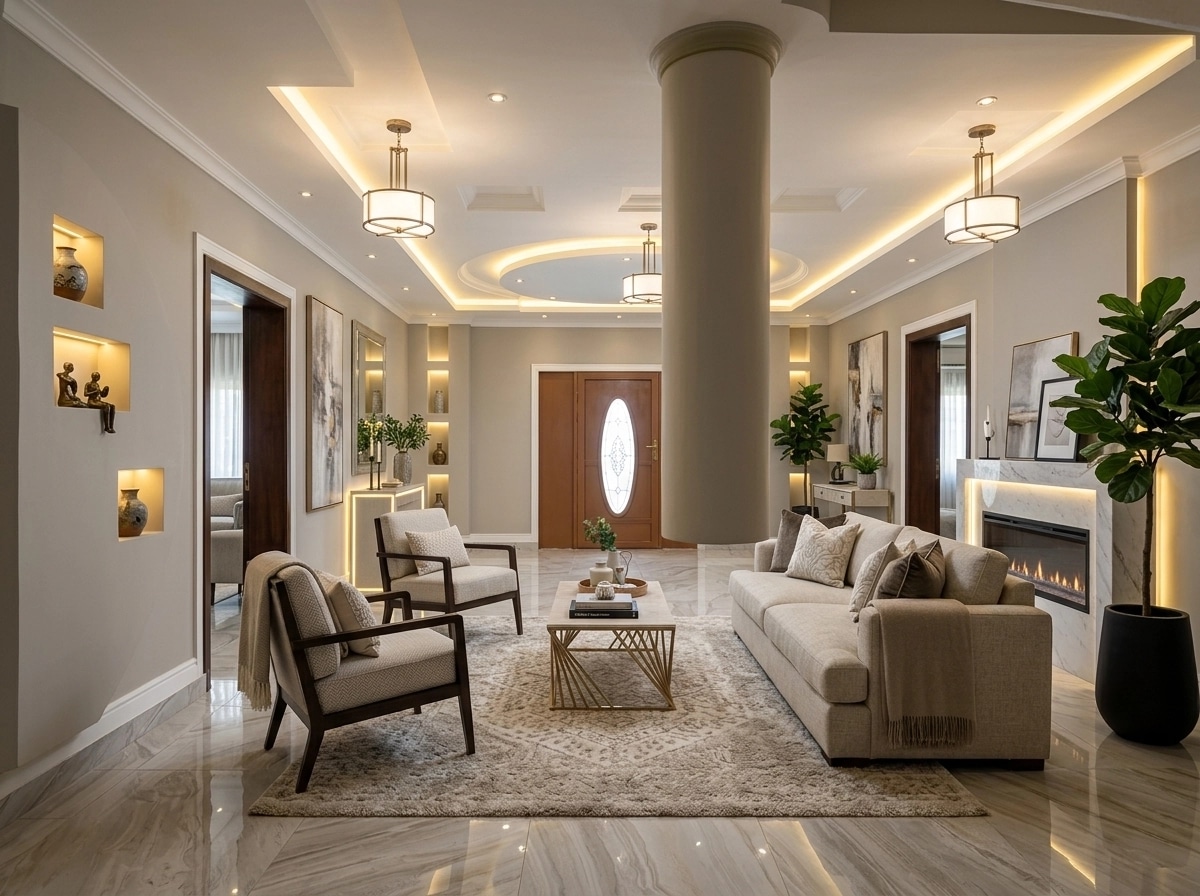 Transitional Living Room design — interior photo by GenRoom AI