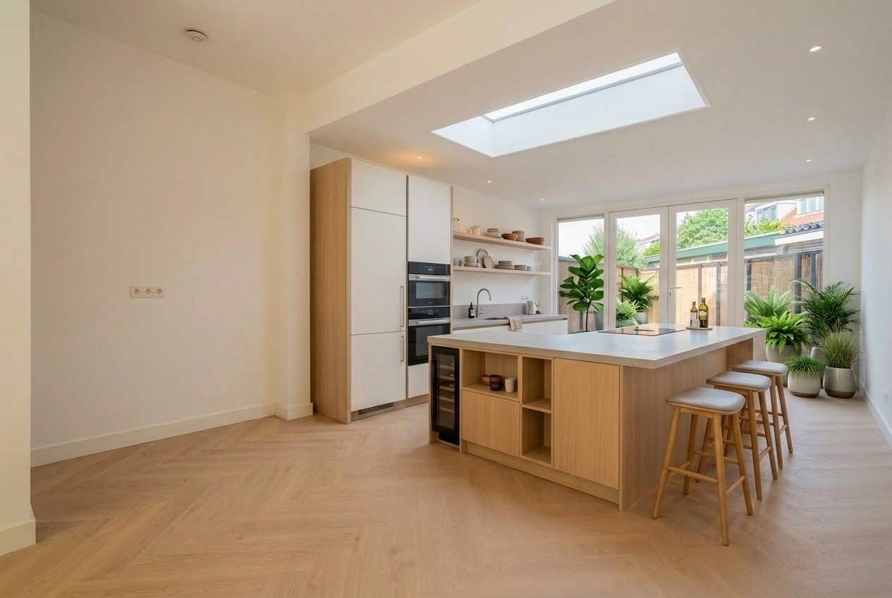 Kitchen interior in Scandinavian style — photo by GenRoom AI