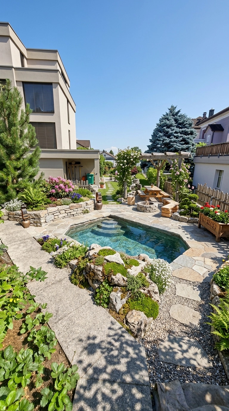 Yard design in Alpine Garden style — photo by GenRoom AI