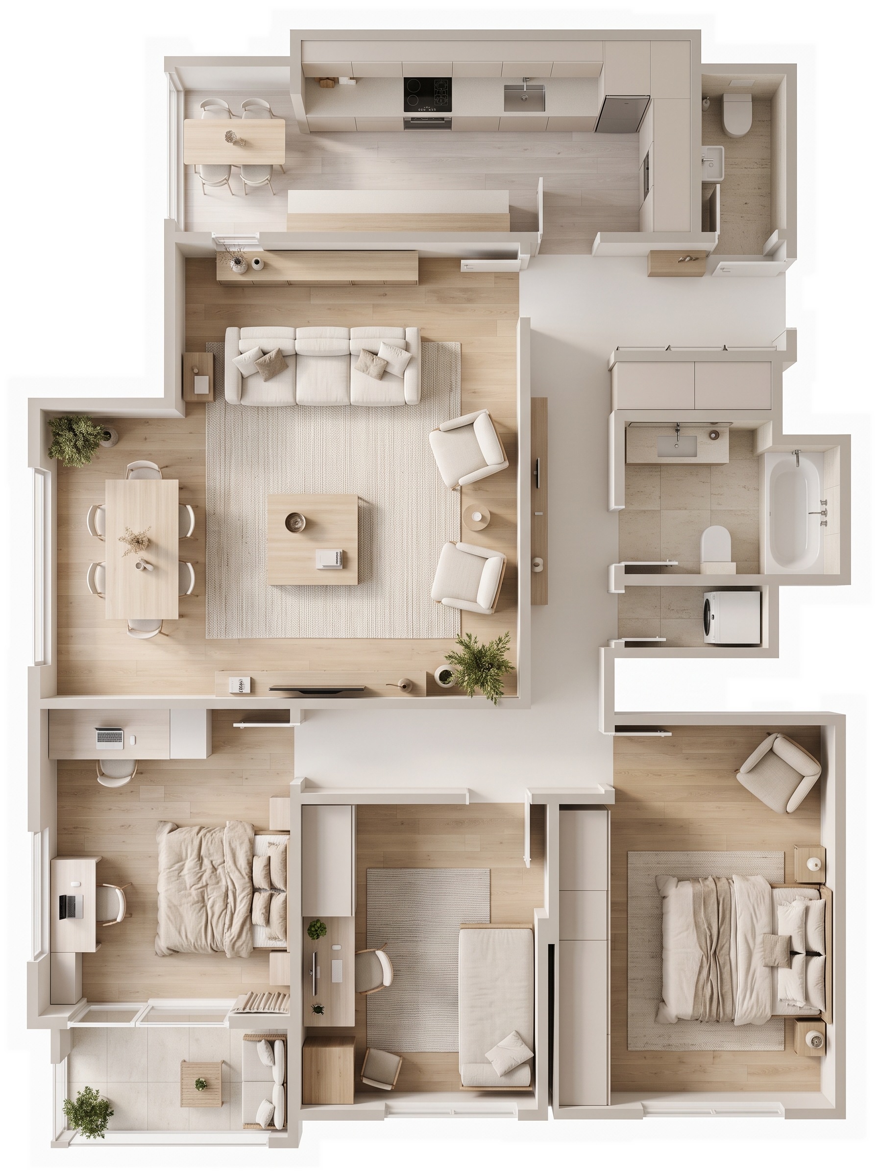 Interior design in Minimalism style — Living Room by GenRoom AI
