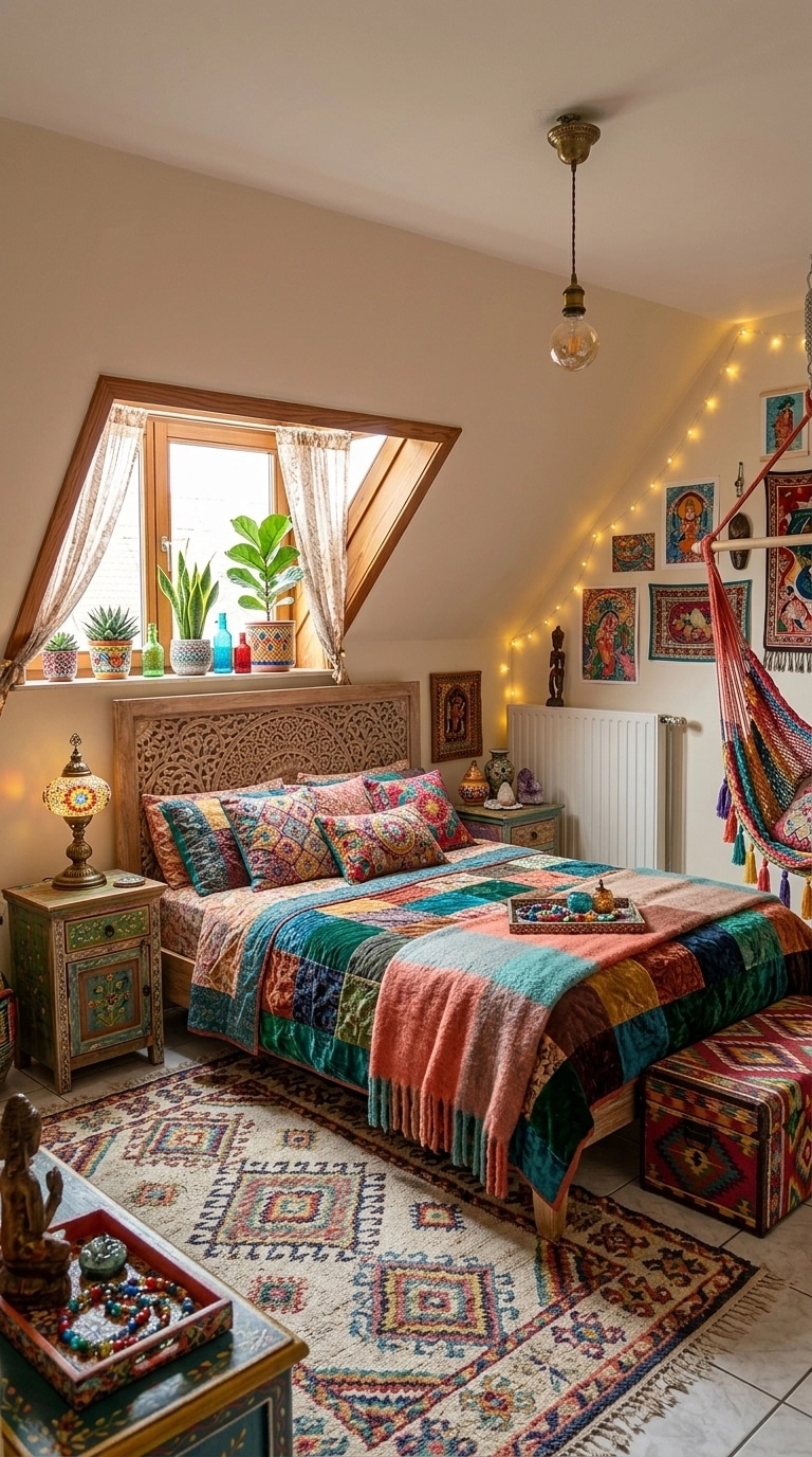 Bohemian Bedroom design — interior photo by GenRoom AI