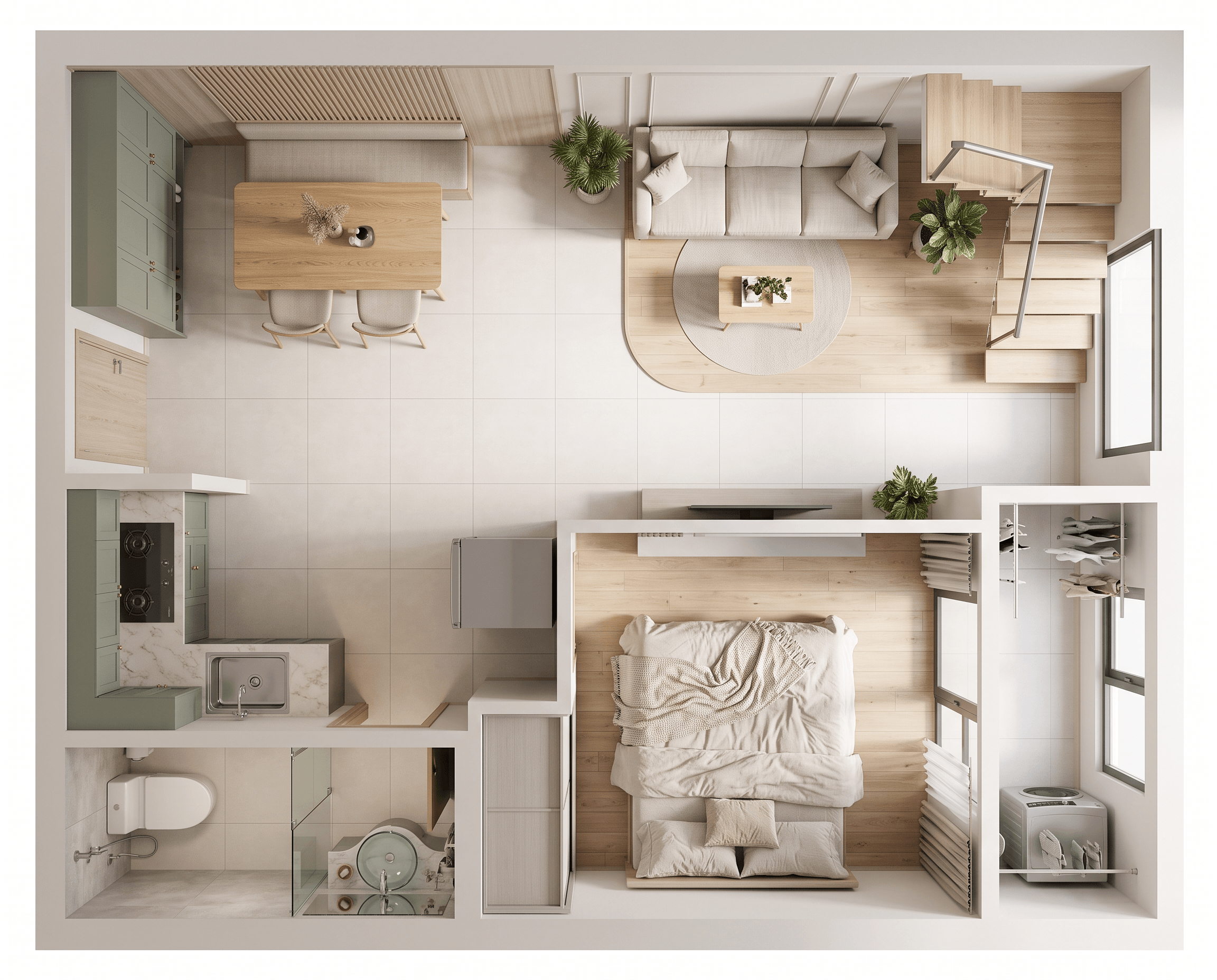 Interior design in Minimalism style — Living Room by GenRoom AI