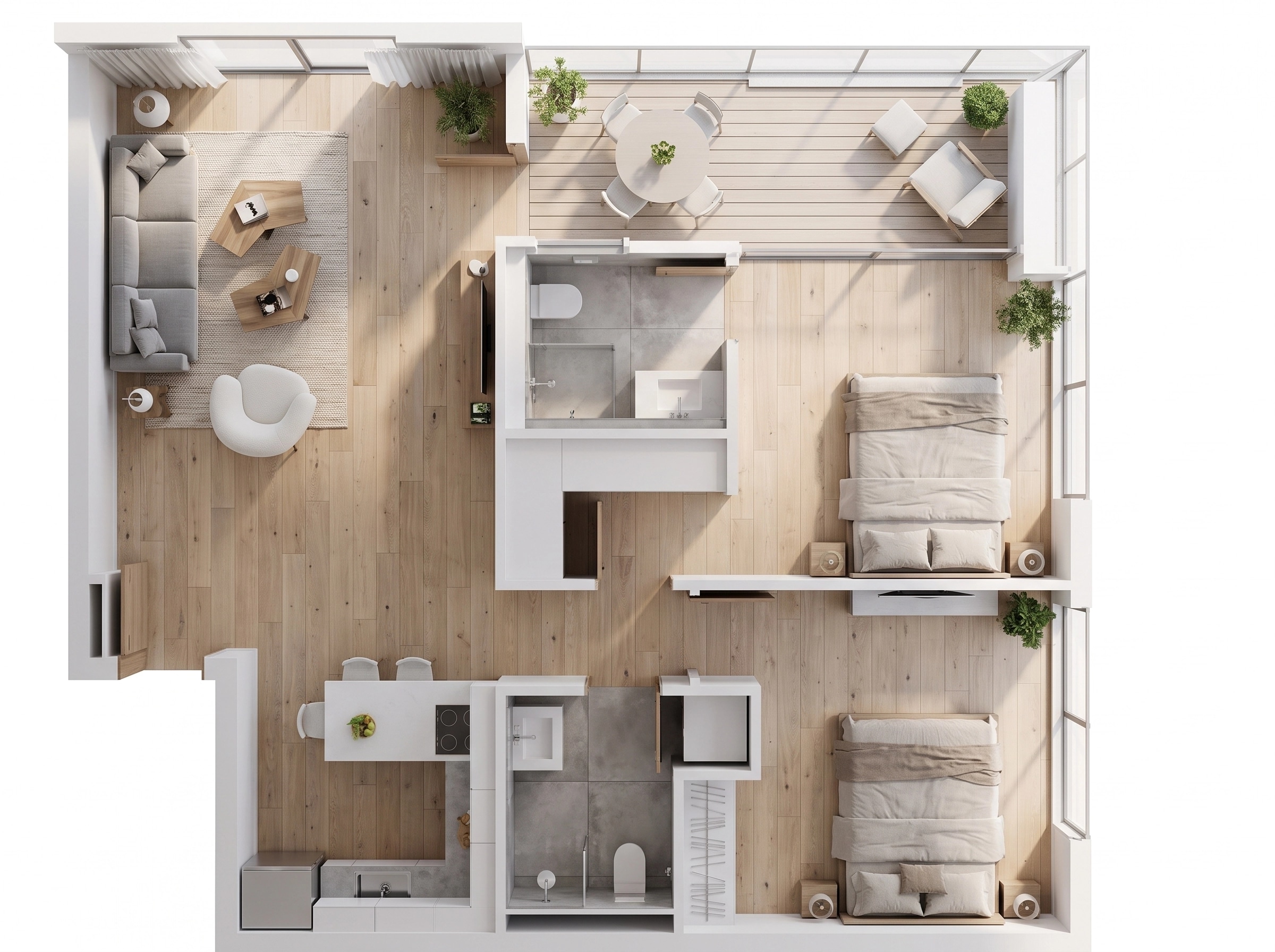 Minimalism Living Room design — interior photo by GenRoom AI