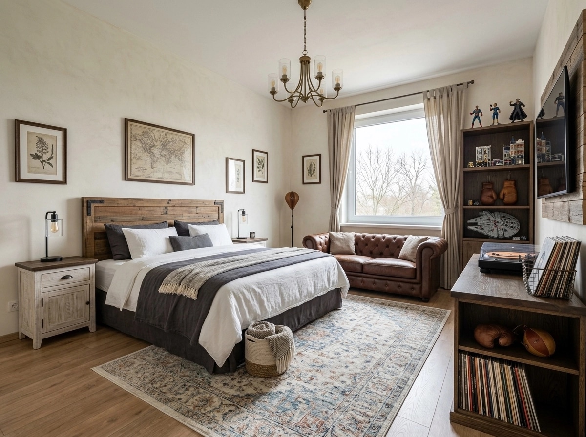 Modern Farmhouse Bedroom design — interior photo by GenRoom AI