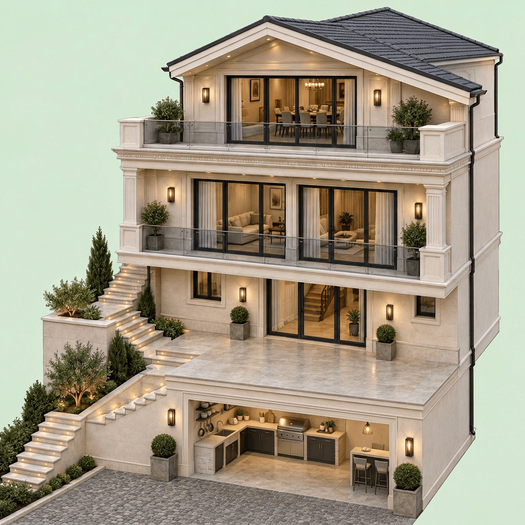 Facade design in Neoclassic Facade style — Facade by GenRoom AI