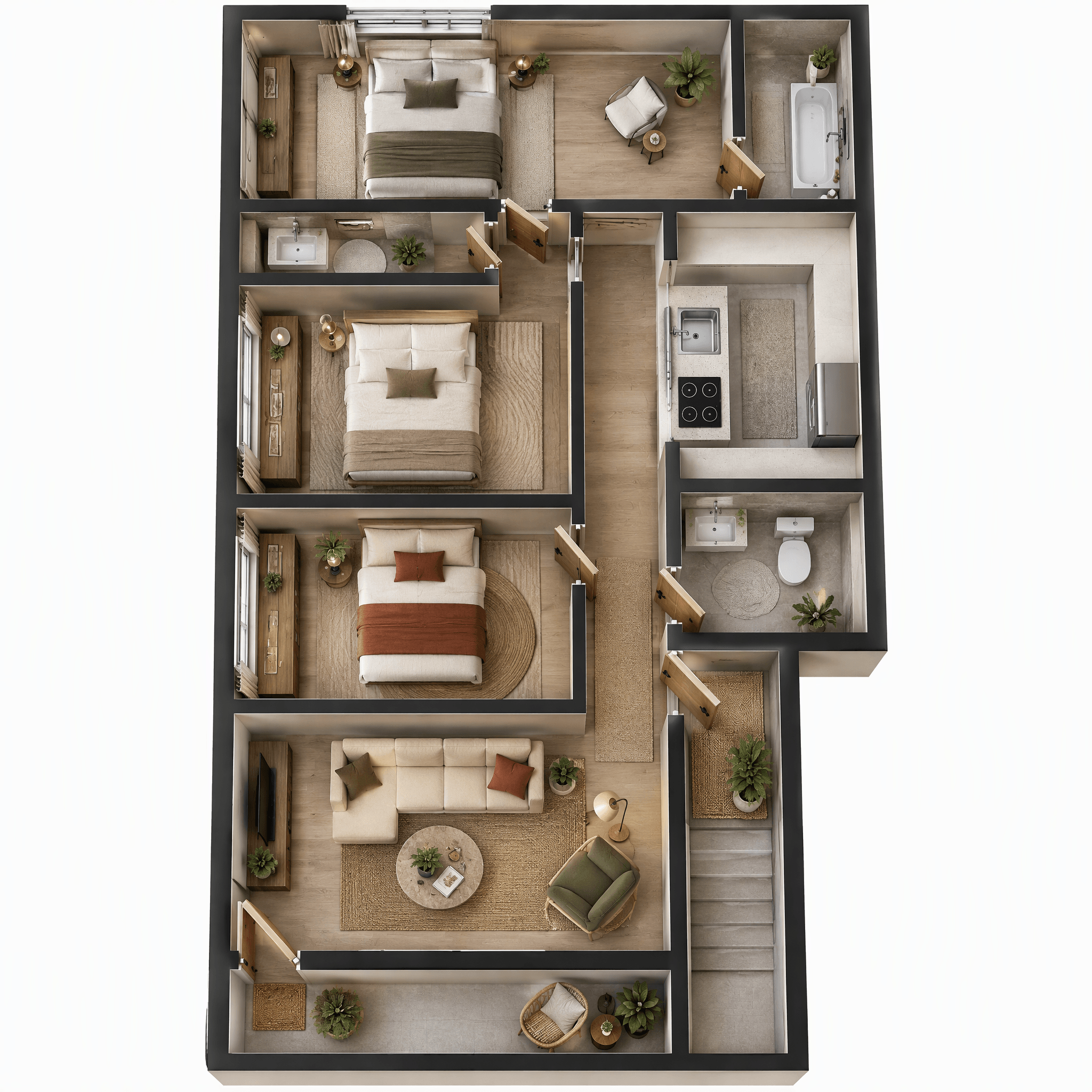 Interior design in Contemporary style — Living Room by GenRoom AI