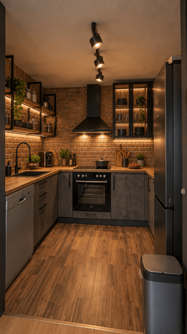 Kitchen interior in Loft / Industrial style — photo by GenRoom AI