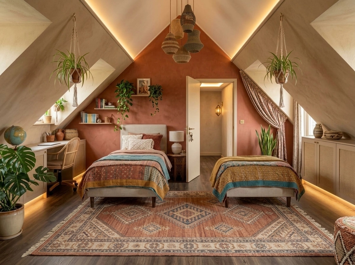 Bohemian Bedroom design — interior photo by GenRoom AI