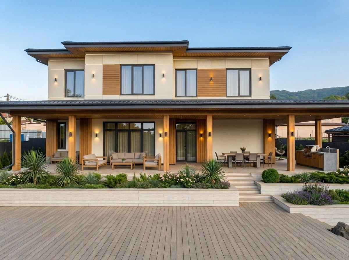Contemporary Facade Қасбет design — facade photo by GenRoom AI