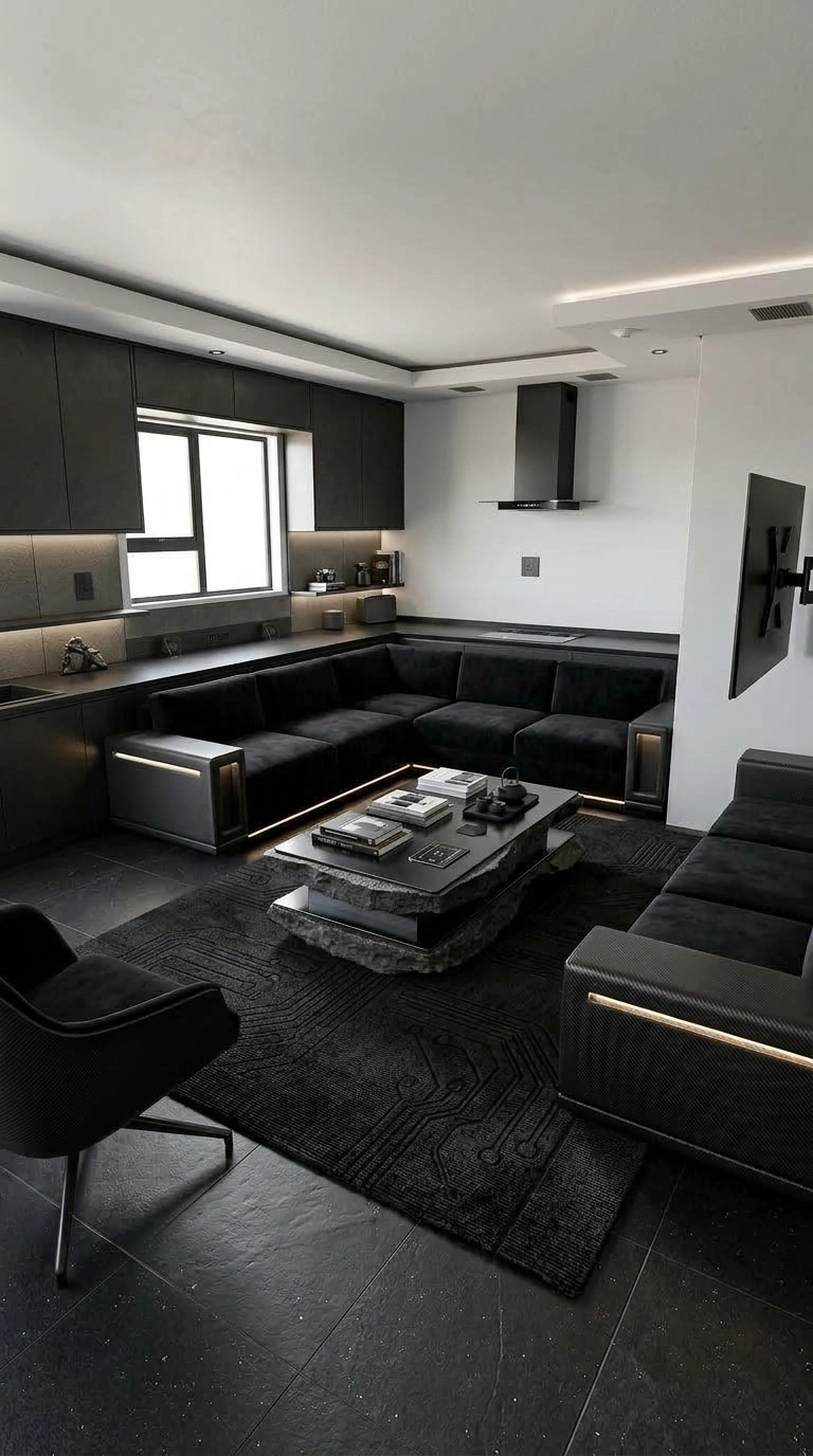 Interior design in Blacktec style — Living Room by GenRoom AI