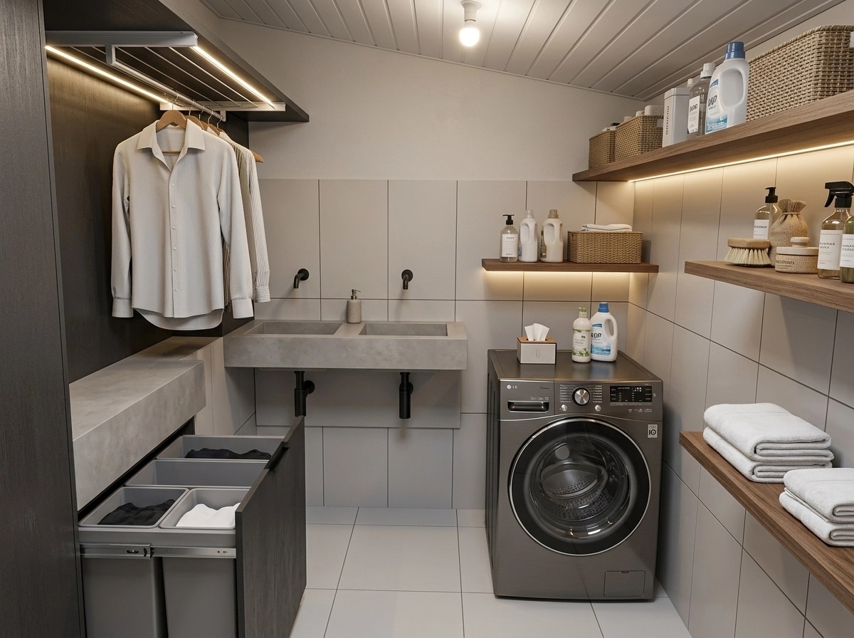 Interior design in Contemporary style — laundry by GenRoom AI