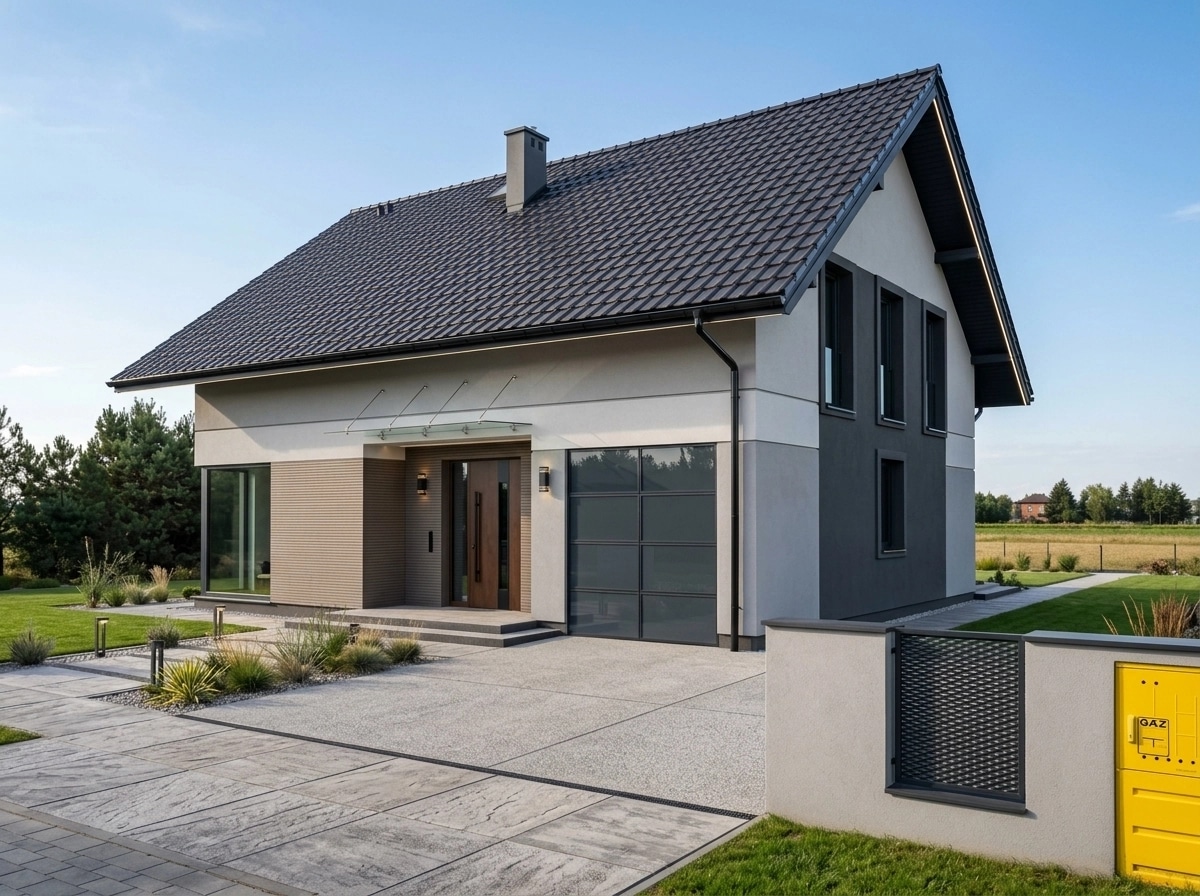 Fasaddesign i stilen Contemporary Facade — Fasad av GenRoom AI