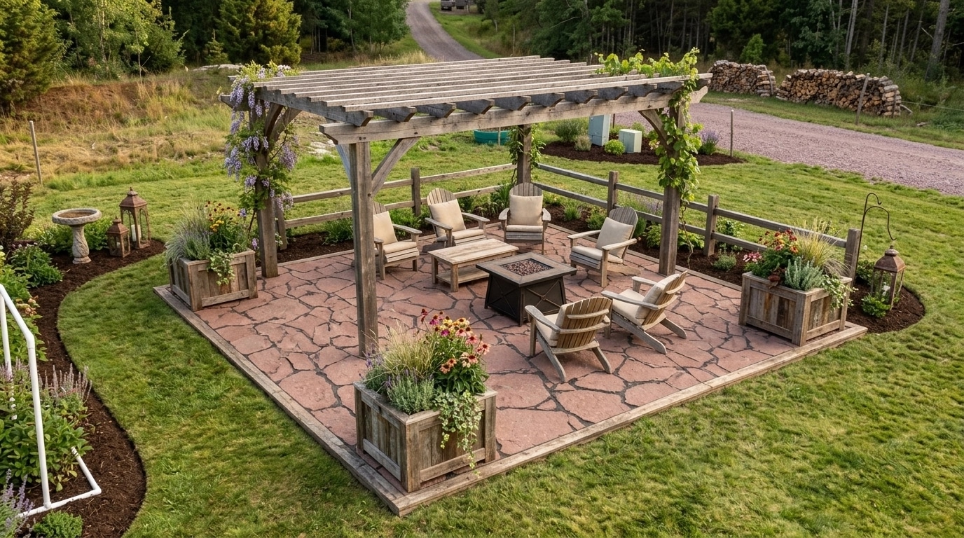 Country Rustic Garden Yard design — yard photo by GenRoom AI