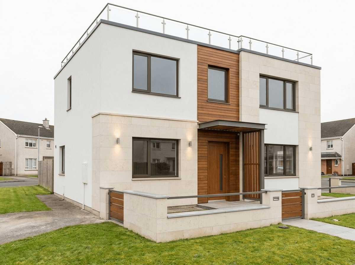 Facade design in Contemporary Facade style — photo by GenRoom AI