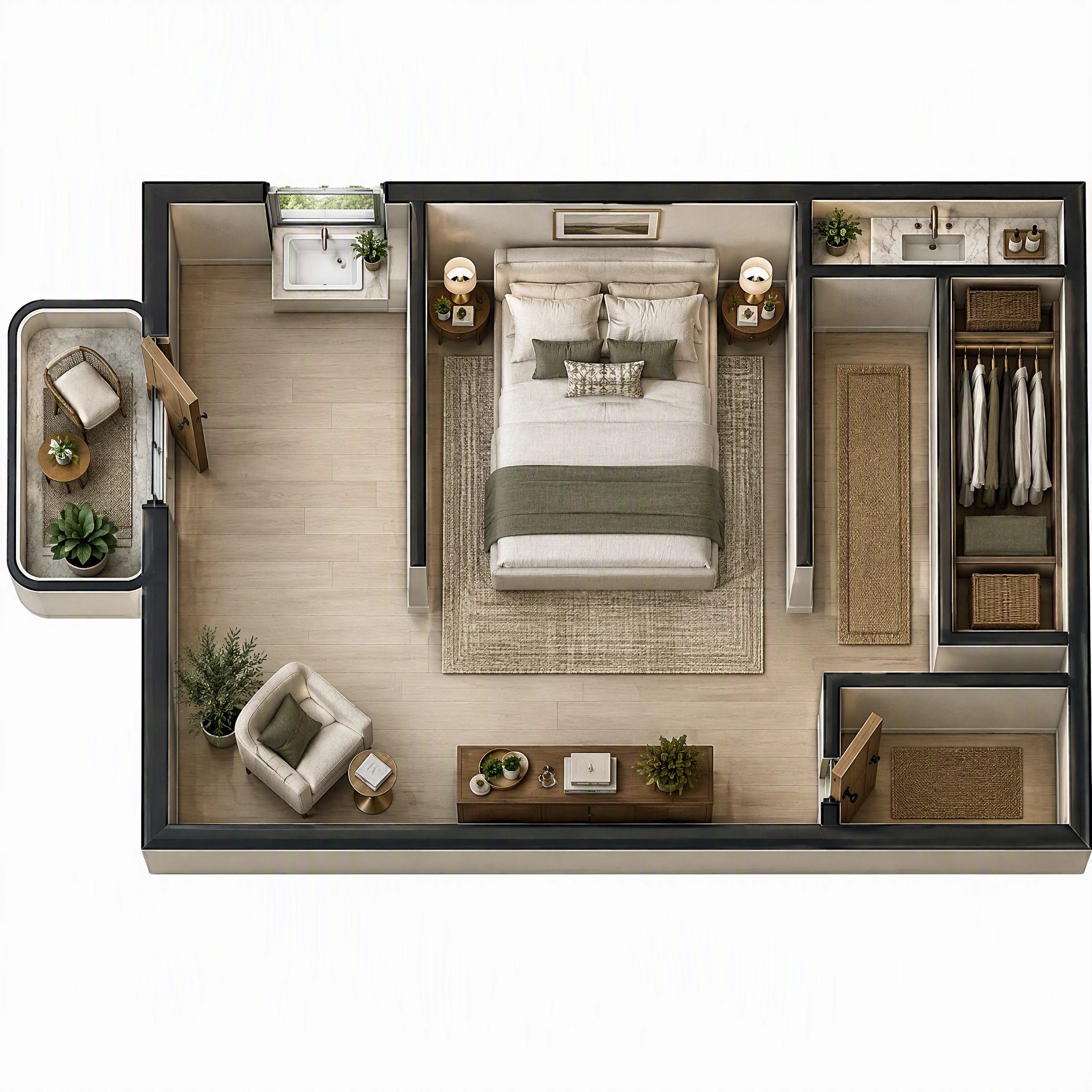 Interior design in Transitional style — Living Room by GenRoom AI