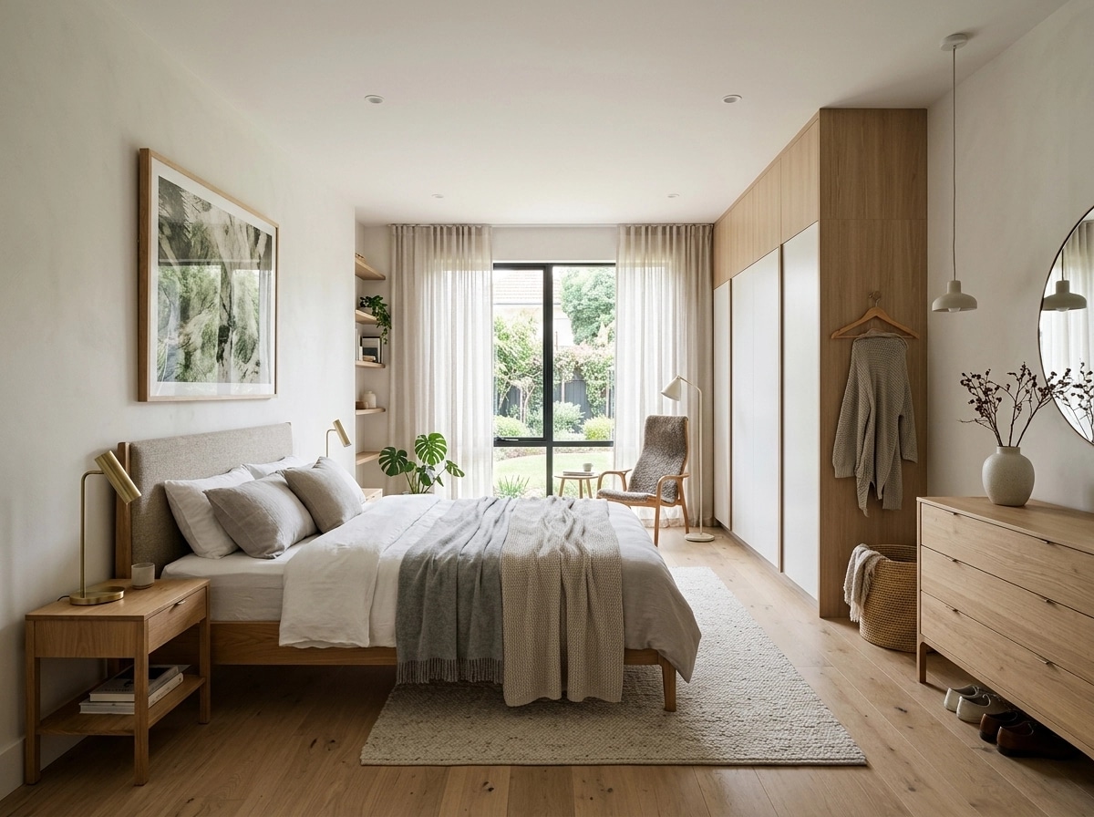 Scandinavian Bedroom design — interior photo by GenRoom AI