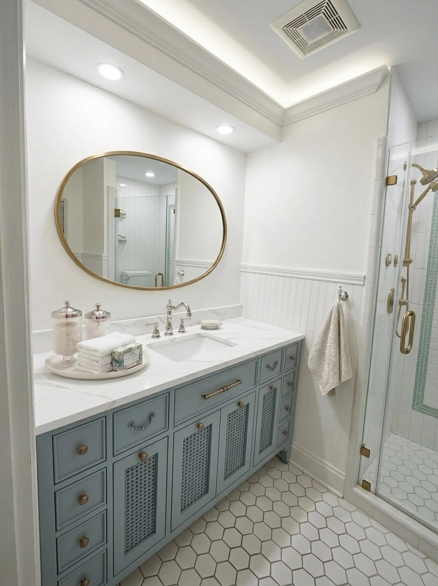 Interior design in Coastal / Hamptons style — Bathroom by GenRoom AI