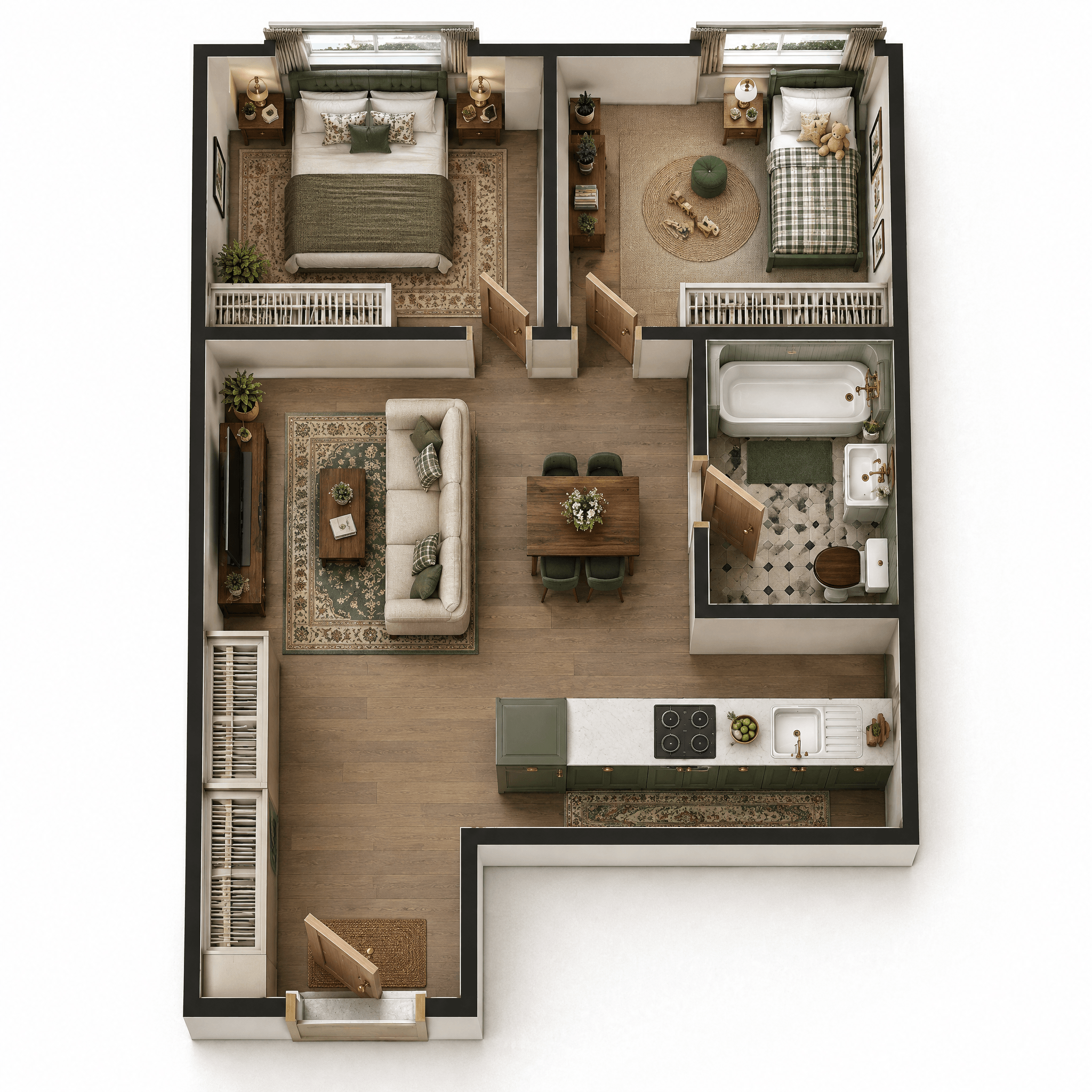 British Living Room design — interior photo by GenRoom AI