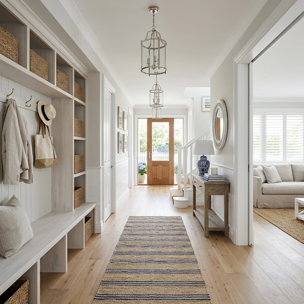 Hallway interior in Coastal / Hamptons style — photo by GenRoom AI