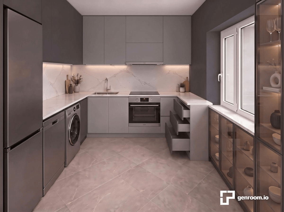 Kitchen interior in no_style style — photo by GenRoom AI