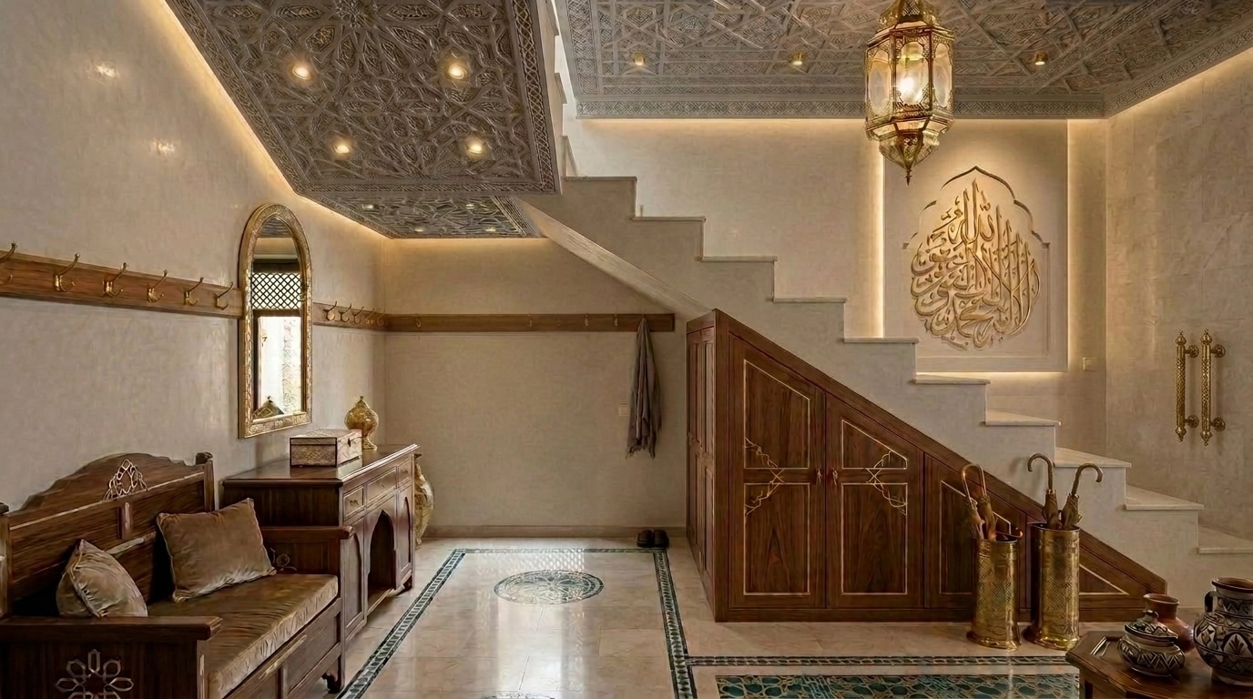 Transitional Hallway design — interior photo by GenRoom AI