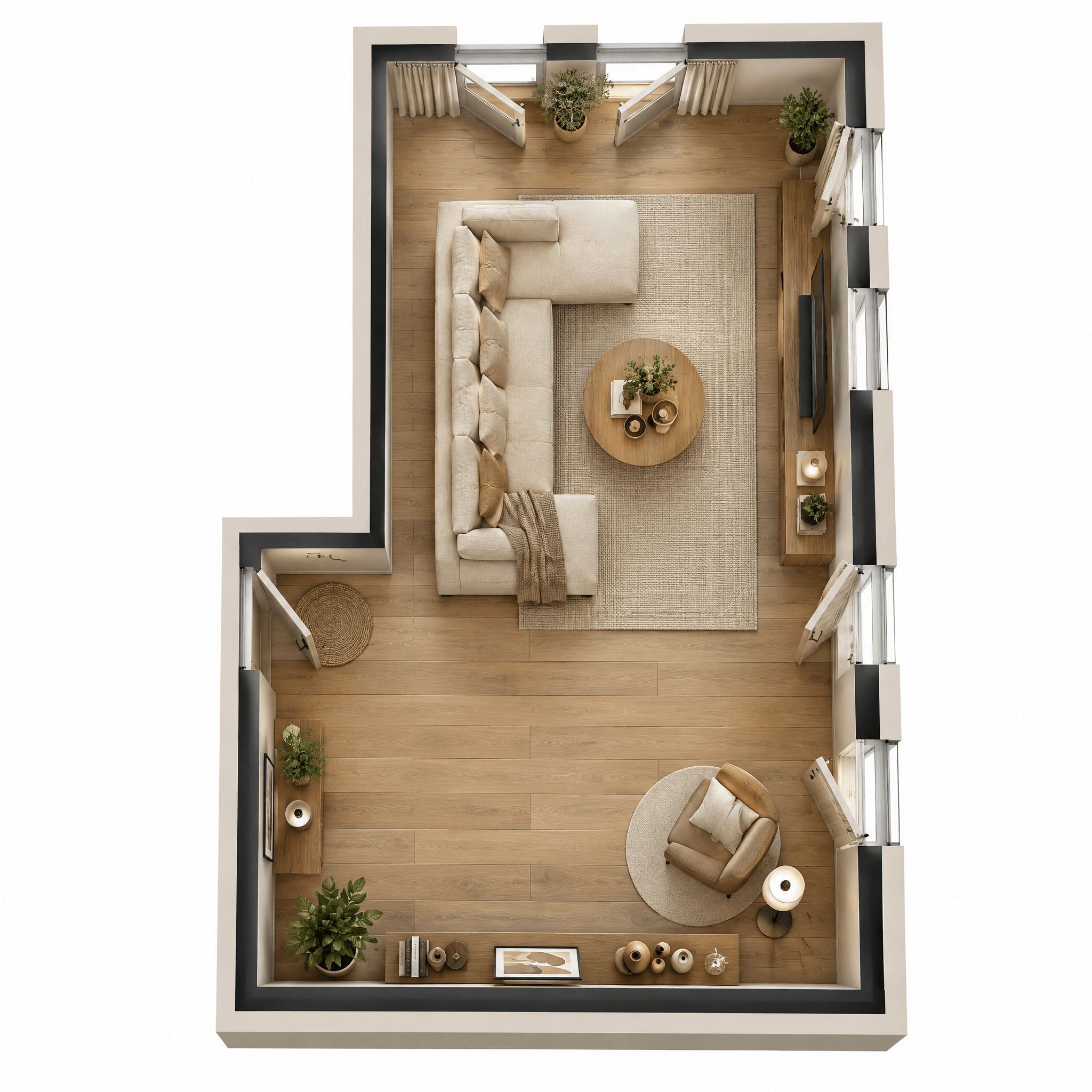 Interior design in Contemporary style — Living Room by GenRoom AI