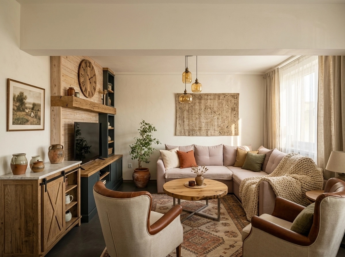 Interior design in Modern Farmhouse style — Living Room by GenRoom AI