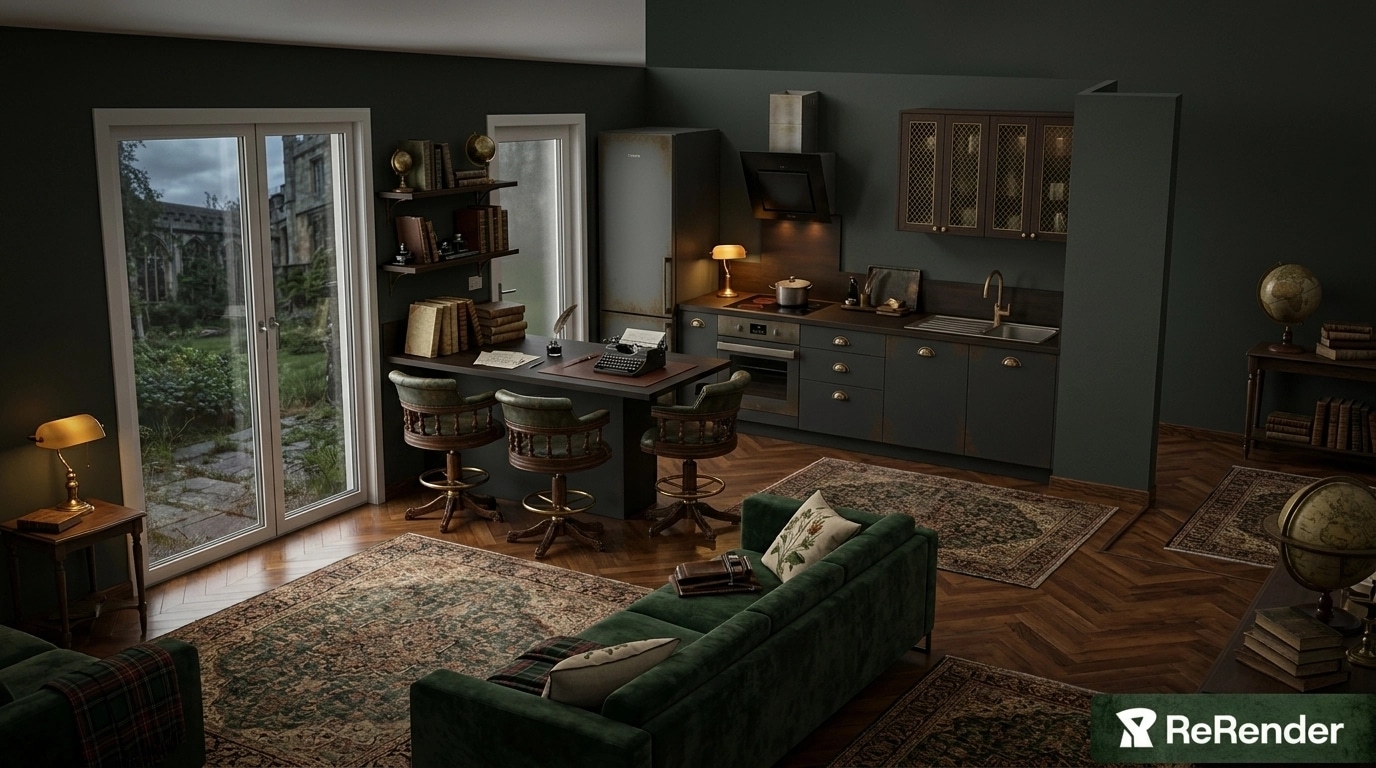 Kitchen interior in no_style style — photo by GenRoom AI