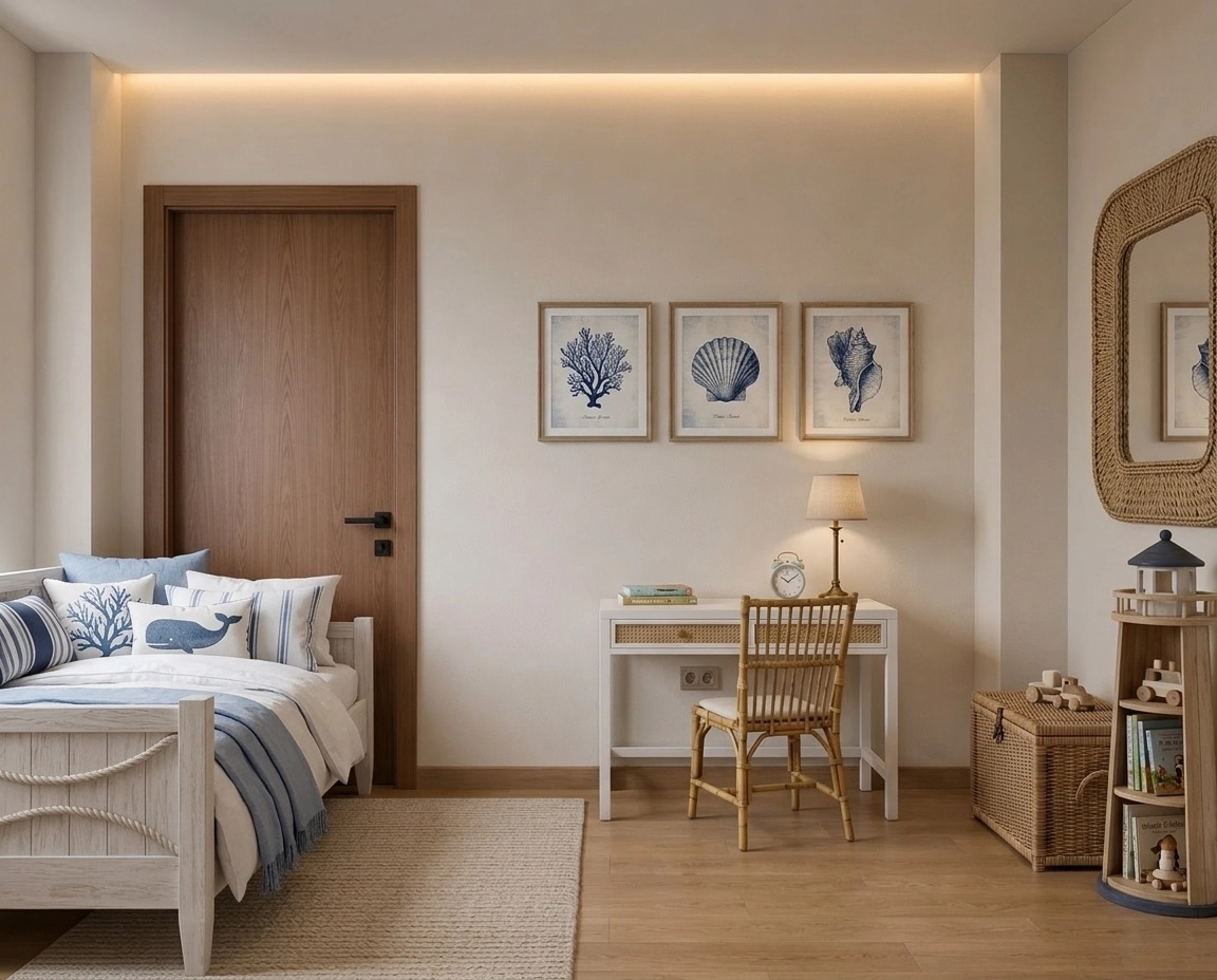 Interior desain di Coastal / Hamptons gaya — Kamar Anak oleh GenRoom AI