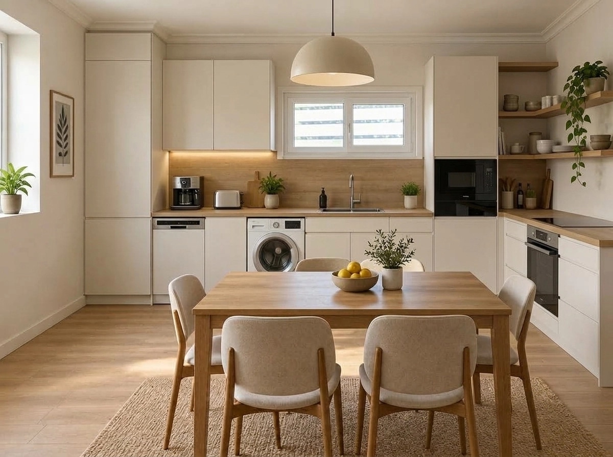 Kitchen interior in Minimalism style — photo by GenRoom AI