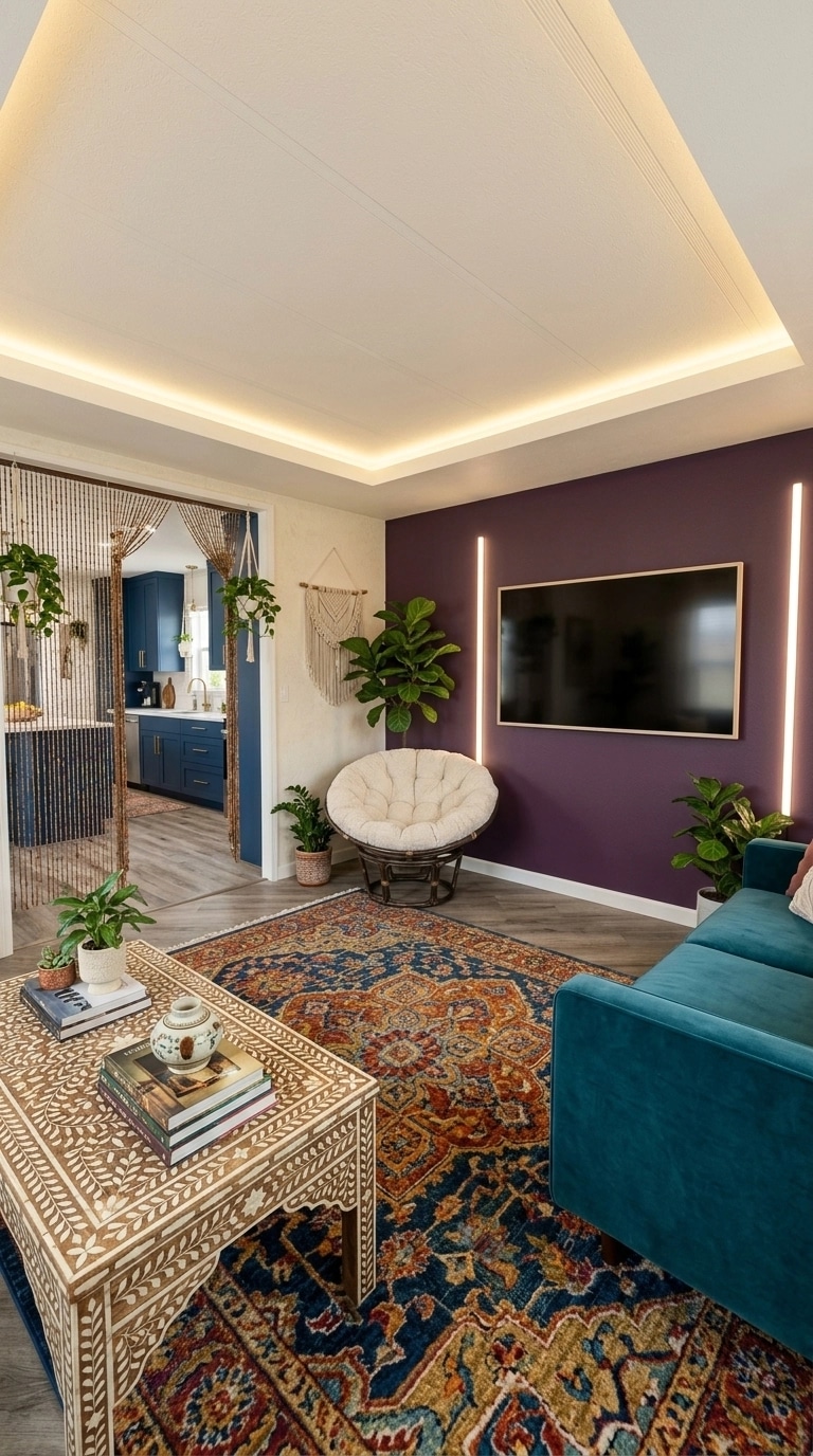Design d'intérieur en style Eclectic — Salon par GenRoom AI