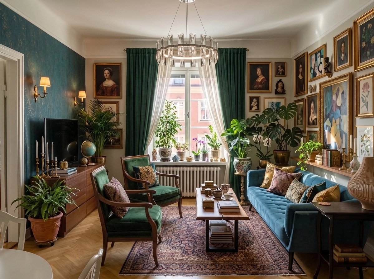 Maximalist Soggiorno design — interior photo by GenRoom AI