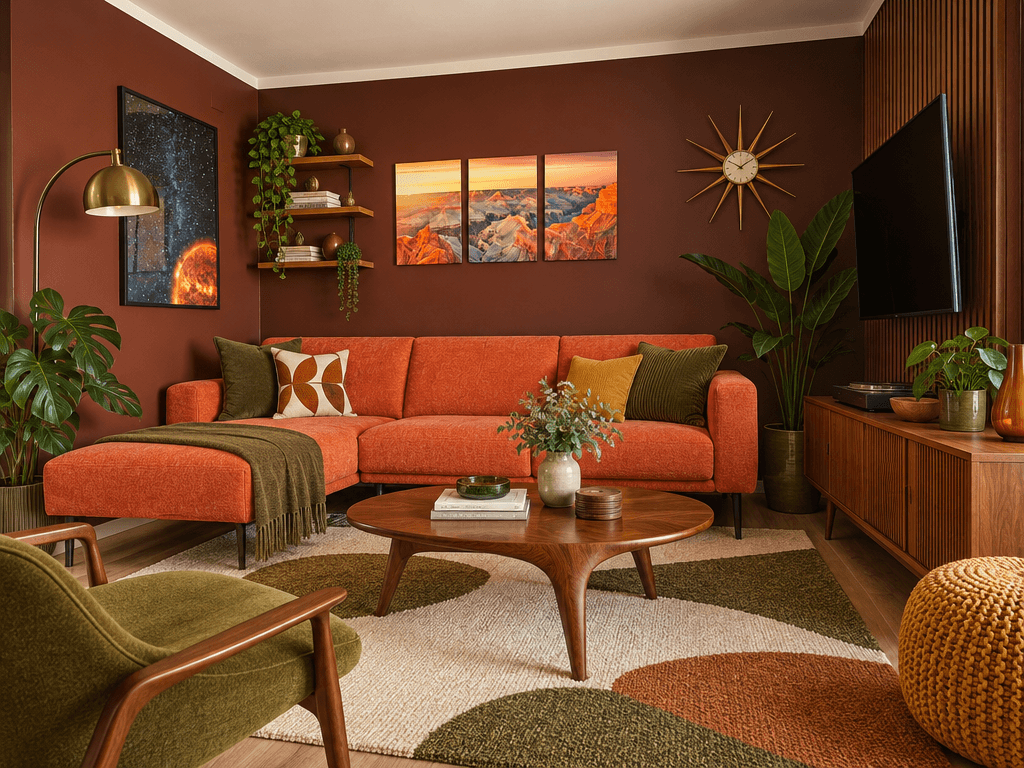 Design de interiores em estilo Mid-Century Modern — Sala de Estar por GenRoom AI