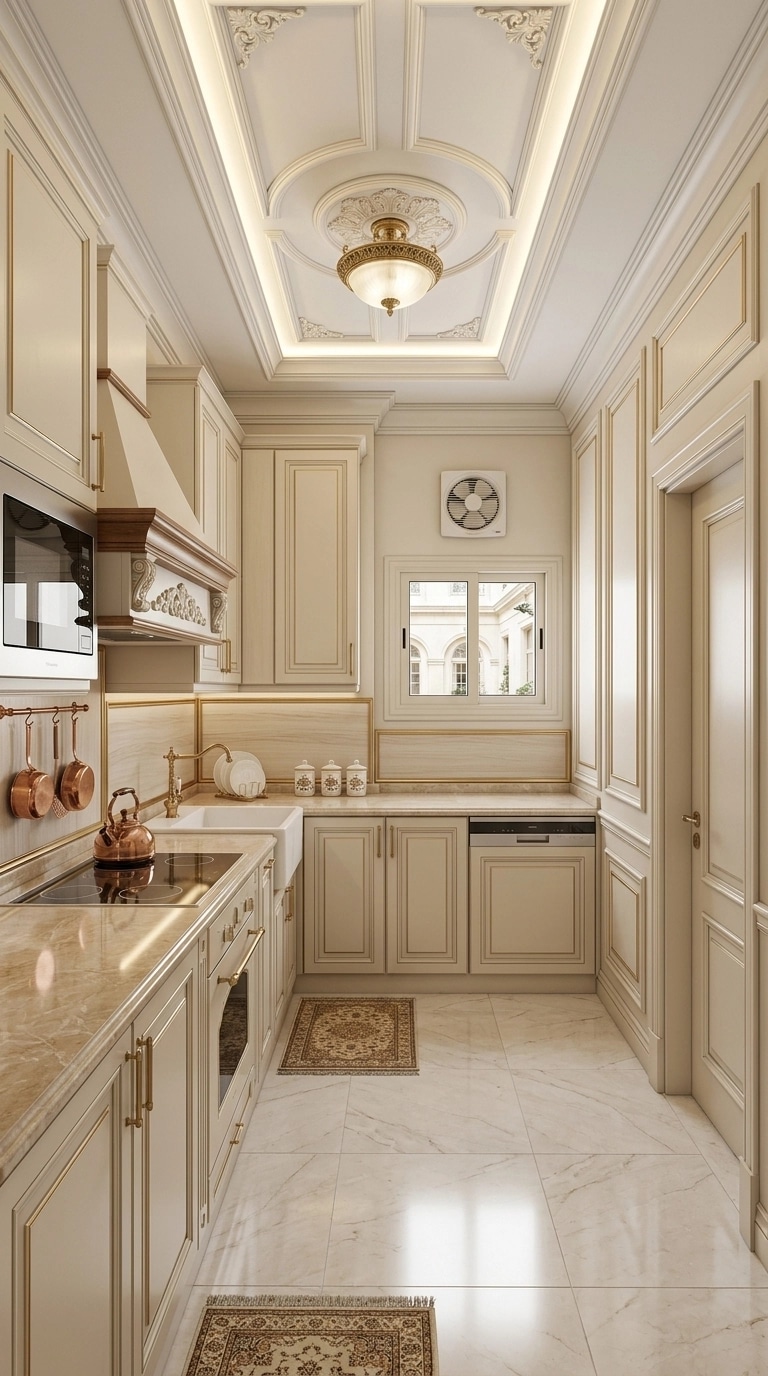 Kitchen interior in Neoclassic style — photo by GenRoom AI