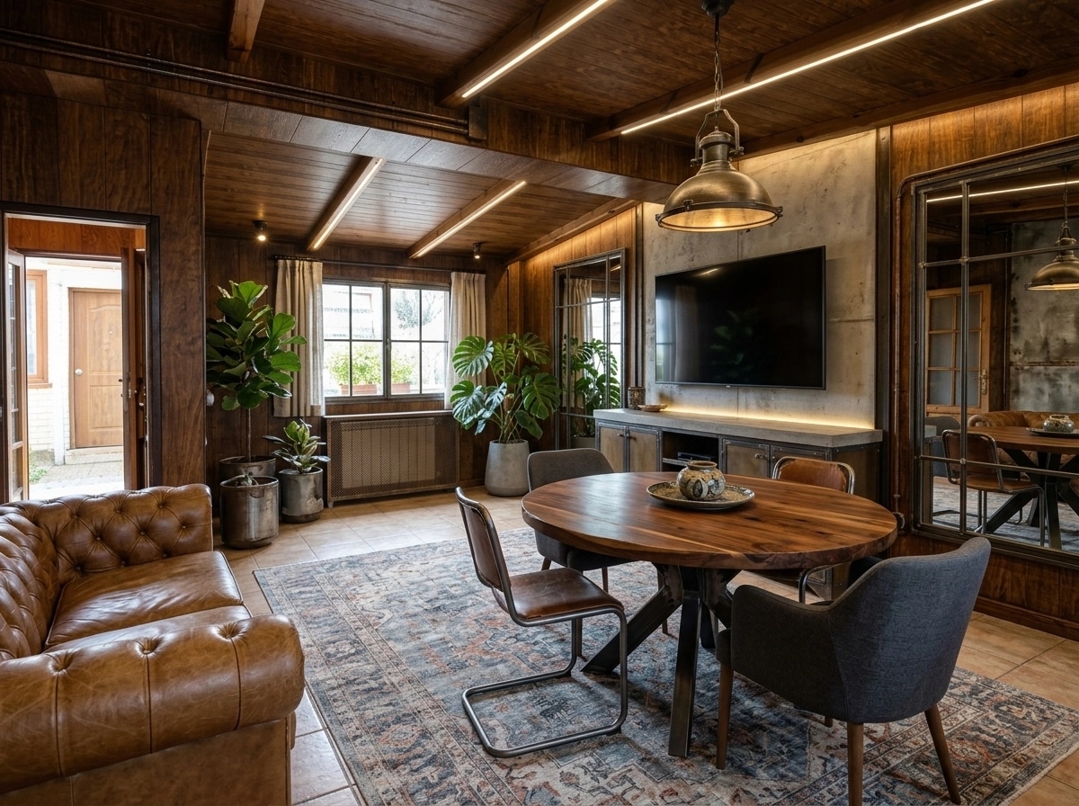 Interior design in Loft / Industrial style — dining_room by GenRoom AI
