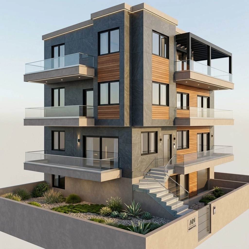 Contemporary Facade Facade design — facade photo by GenRoom AI