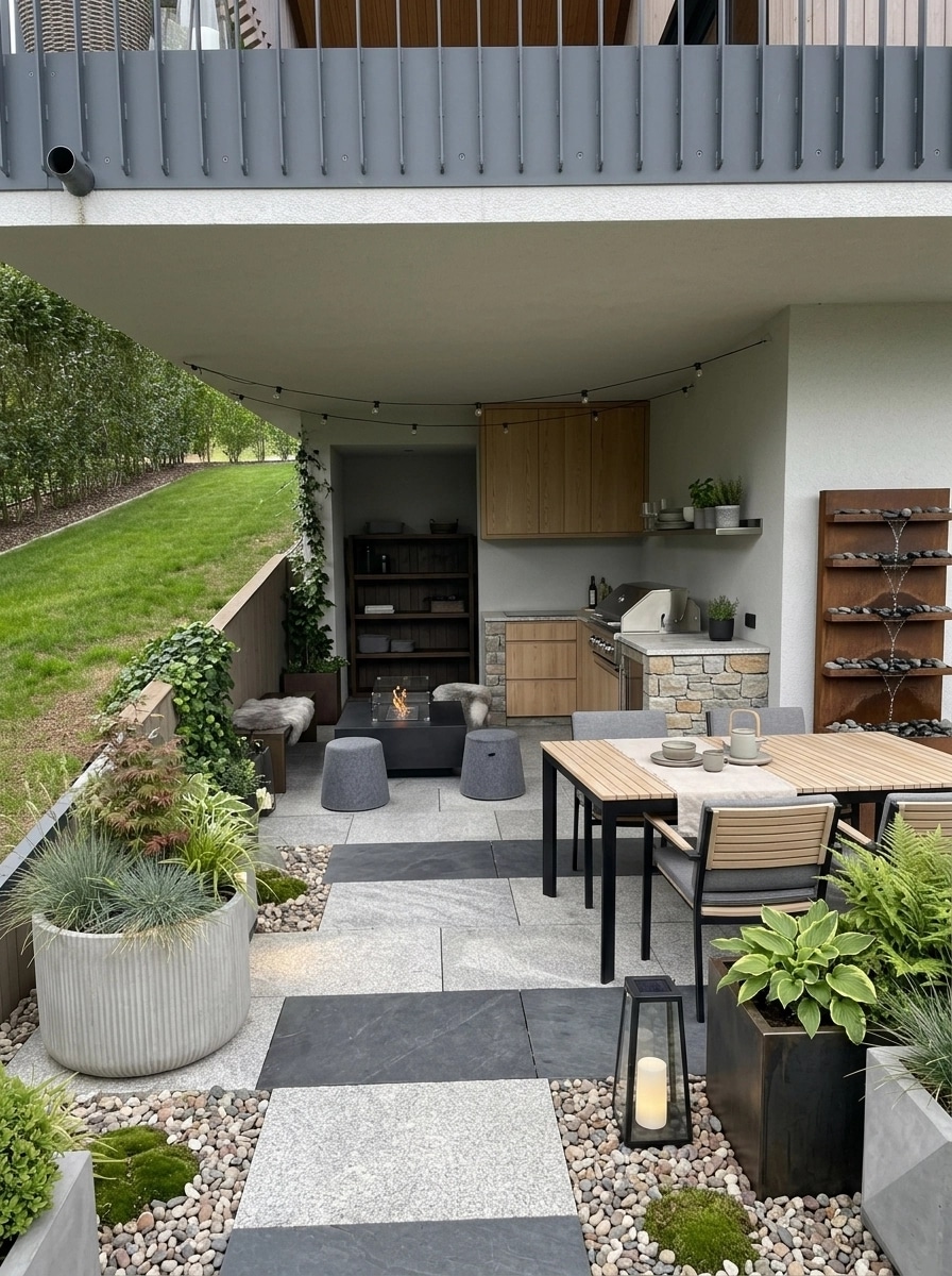Landscape design in Scandinavian Garden style — Yard by GenRoom AI