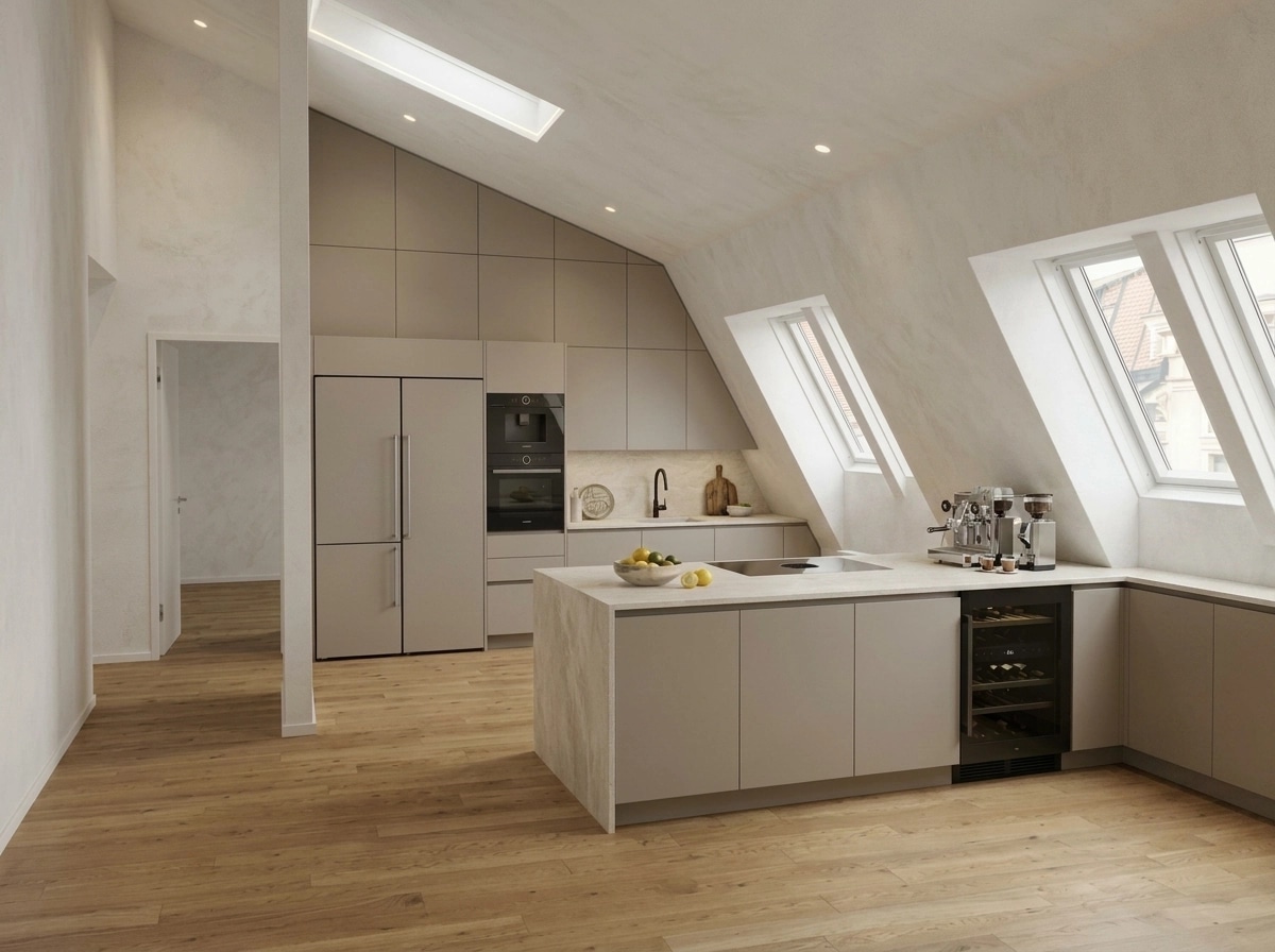 Kitchen interior in Mediterranean style — photo by GenRoom AI