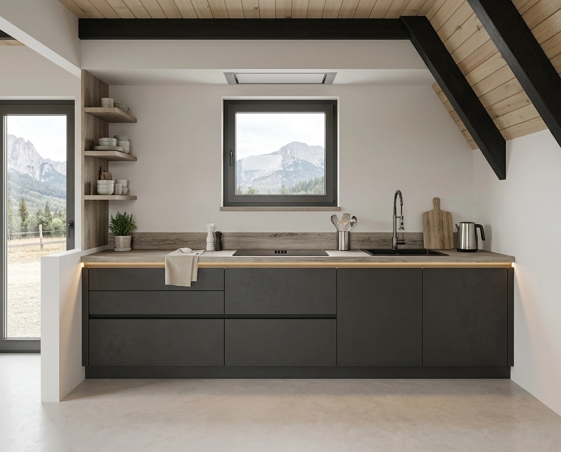 Kitchen interior in Scandinavian style — photo by GenRoom AI