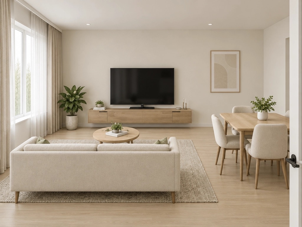 Interior design in Minimalism style — Living Room by GenRoom AI